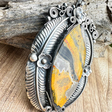 Load image into Gallery viewer, Bumble Bee Jasper Statement Pendant 4.2” Necklace
