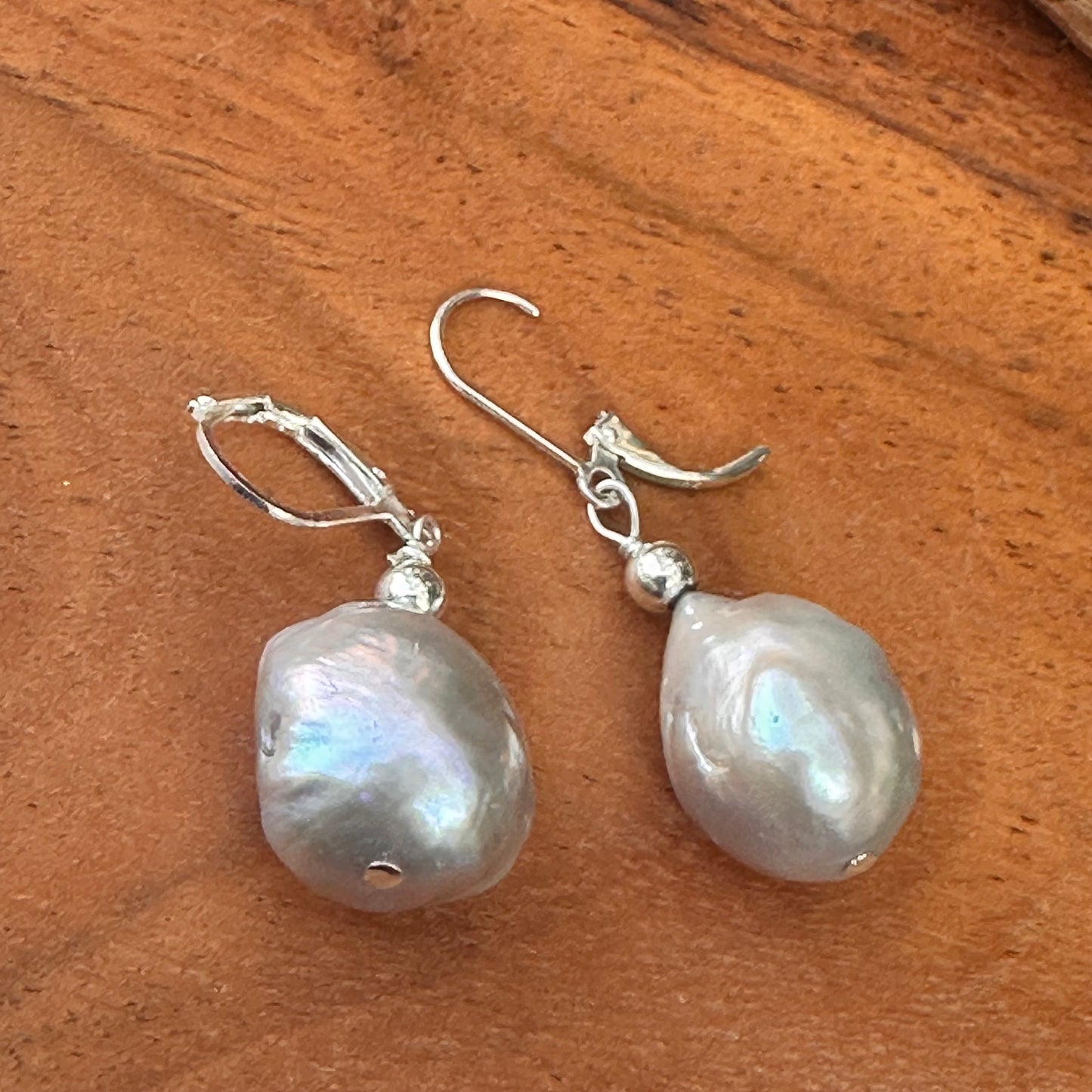 Baroque Pearl Earrings 1.5"