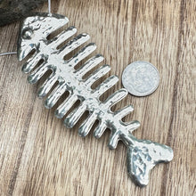 Load image into Gallery viewer, Taxco Large Sterling Silver Fish Pendant 4”Necklace (18&quot;)
