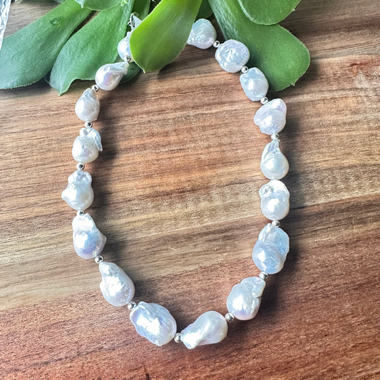 Baroque Pearls Statement Necklace (18”-20”)