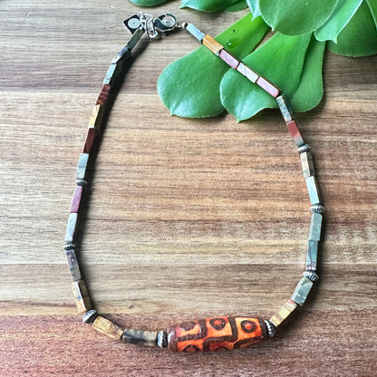 Jasper Agate Navajo Pearl Necklace (18”-20”)