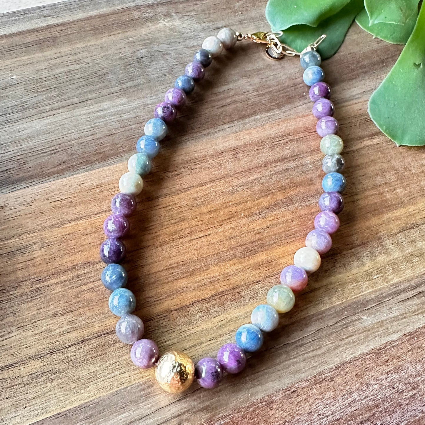 Rainbow Sapphire Gold Necklace