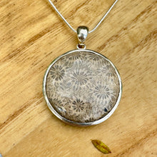 Load image into Gallery viewer, Fossilized Coral 1.8” Necklace 18”

