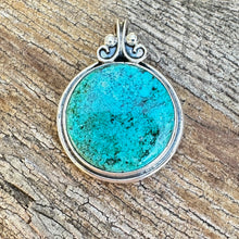 Load image into Gallery viewer, Taxco Arizona Turquoise Pendant 1.5” Necklace (18&quot;)
