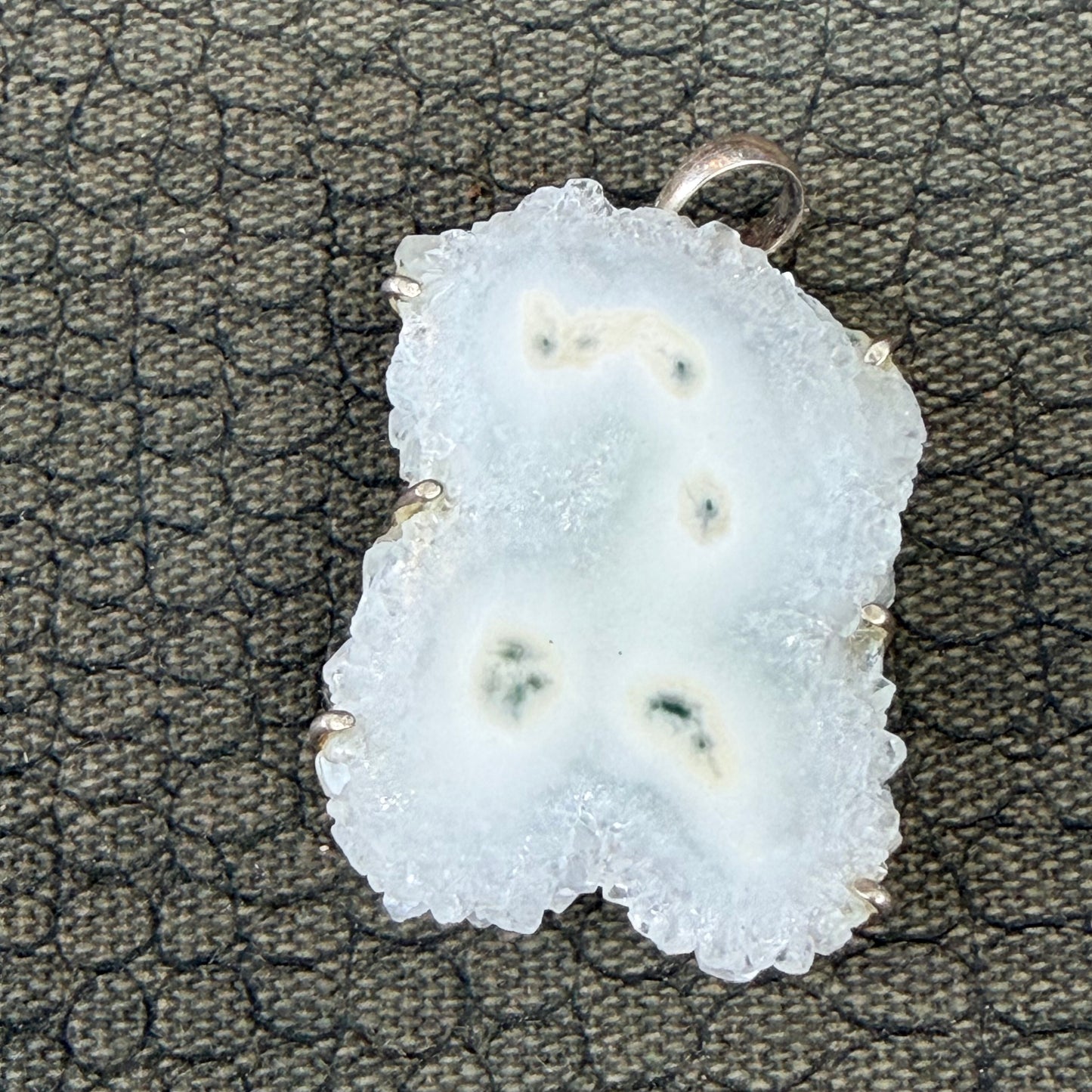 Sale -  1.8" Solar Quartz Sterling Silver Pendant Necklace (18")