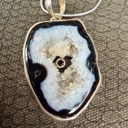 Sale - 2.3” Statement Orca Agate Sterling Silver (18”)