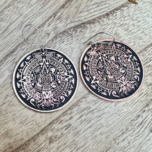 Load image into Gallery viewer, Mexico Aztec Mayan Copper Earrings 1.7”
