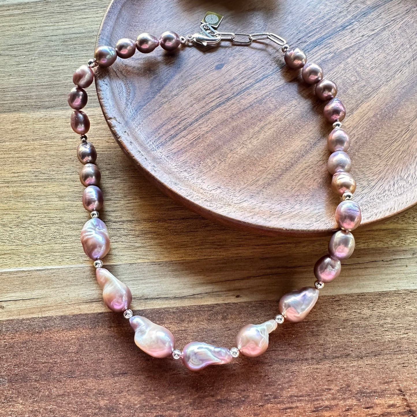 Baroque Pearl Sterling Necklace (18”-20”)