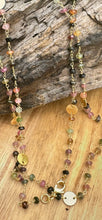 Load image into Gallery viewer, Tourmaline Handmade Gold Vermeil Necklace 36”
