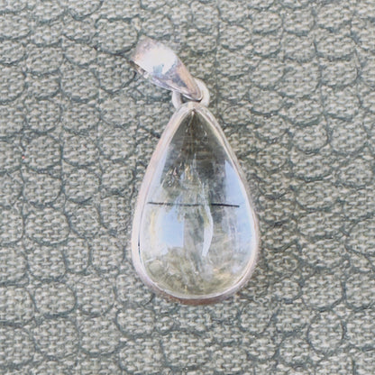 Sale -  1.2"  Rutilated Quartz Sterling Silver Pendant Necklace (18")