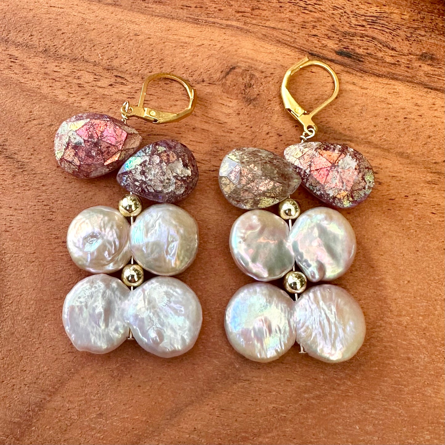 Statement Pearl Quartz Earrings 2"