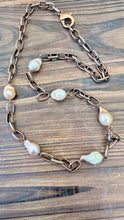 Load image into Gallery viewer, N0715  Copper Pearl Necklace (24”)
