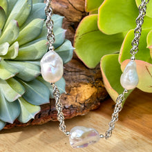 Load image into Gallery viewer, Baroque Pearl Sterling Necklace (22&quot;-24&quot;)
