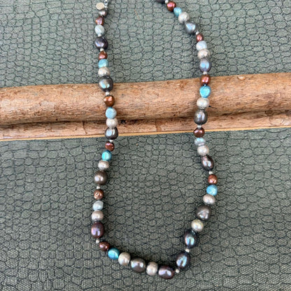 Sale - 18”-20” Multi-Pearl Sterling Silver Necklace